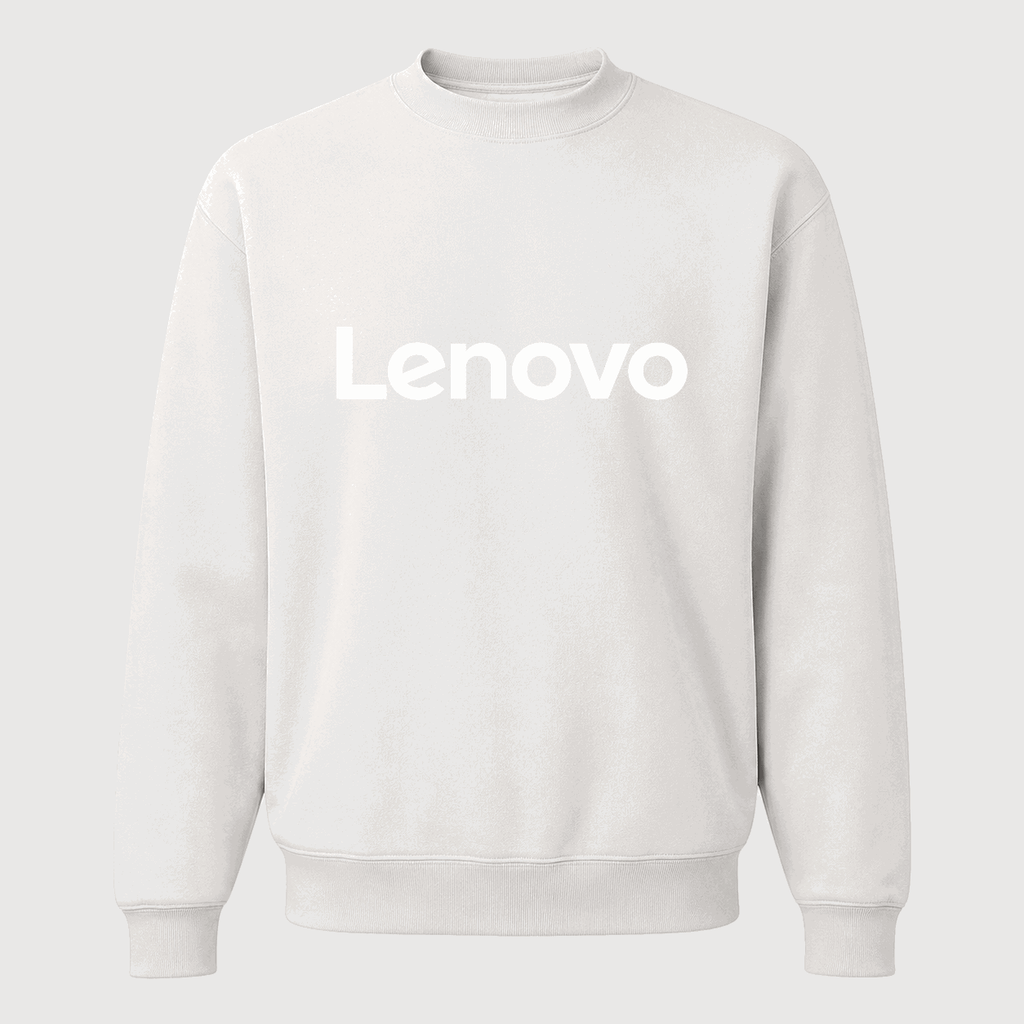 Men's Lenovo White Logo Crewneck Sweatshirt - White
