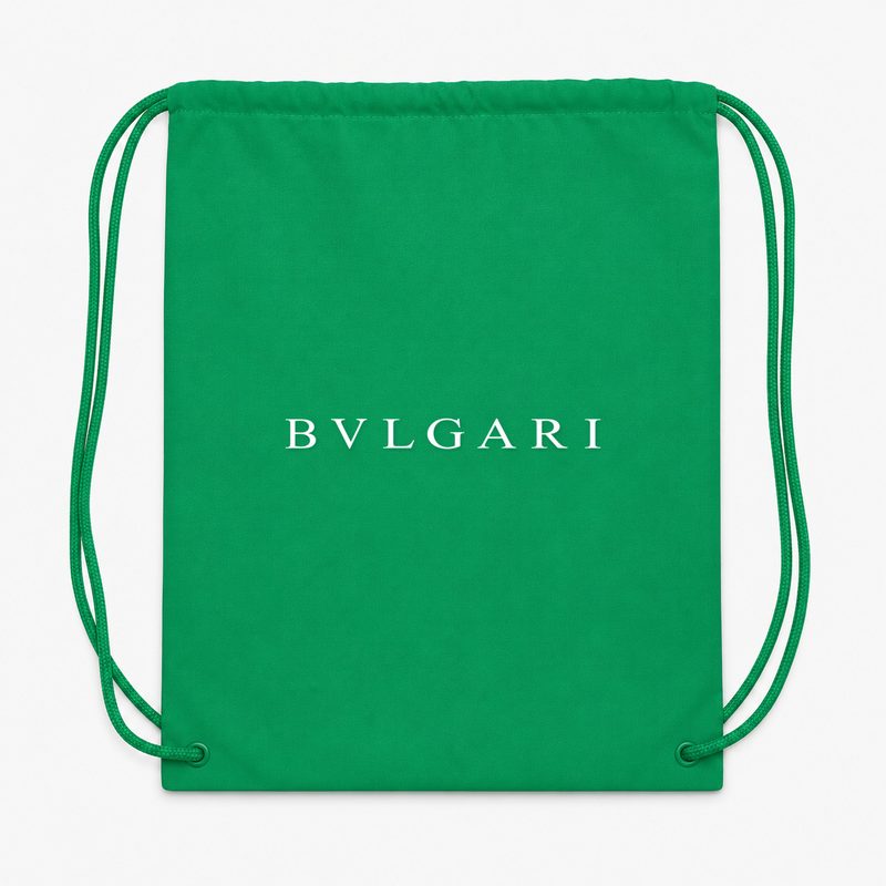 Bvlgari White Drawstring Bag - Green