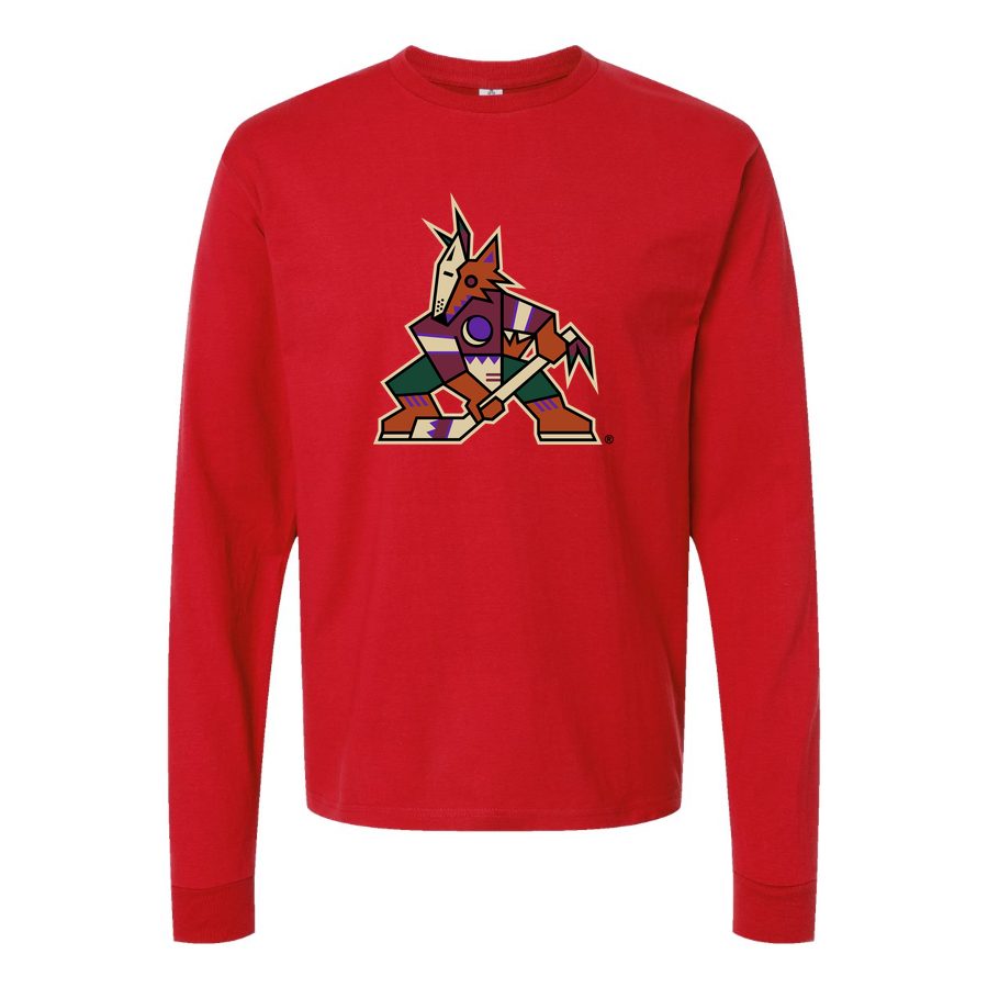 Men's Arizona Coyotes Long sleeves Cotton Blend T-Shirt - Red