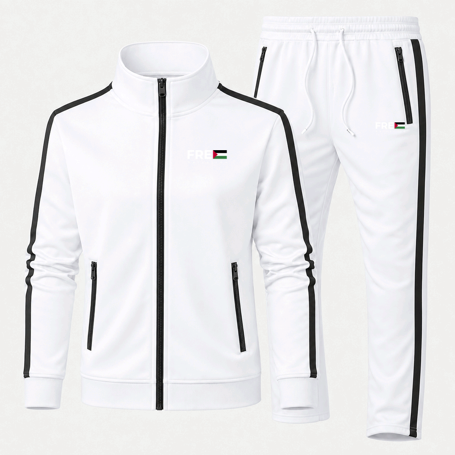 Free Palestine white tracksuit in White
