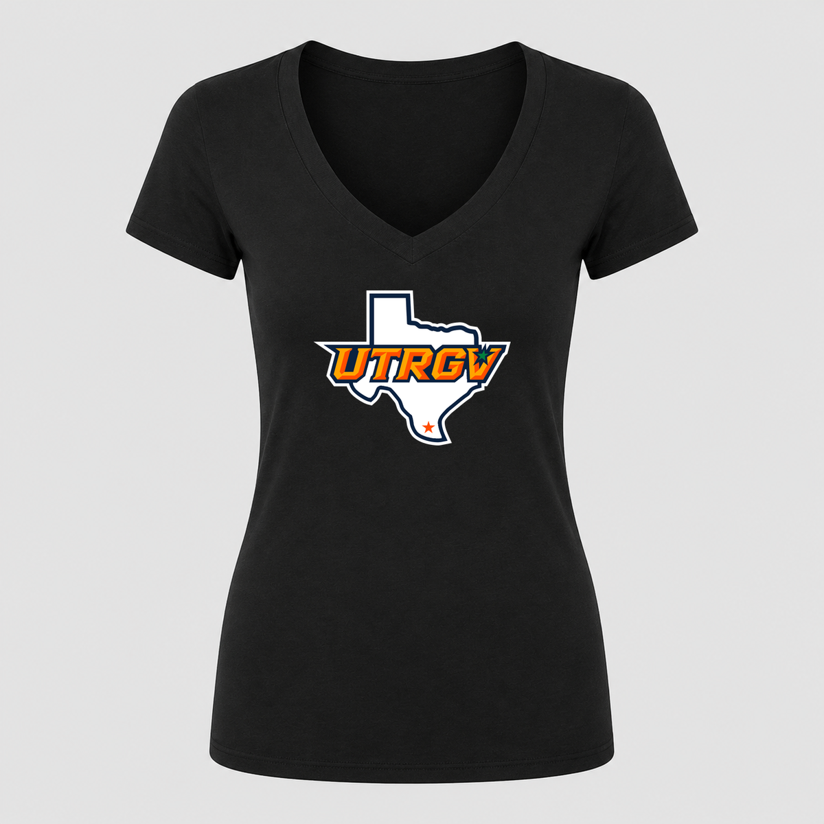 Women's UTRGV Vaqueros V Neck T-Shirt in black