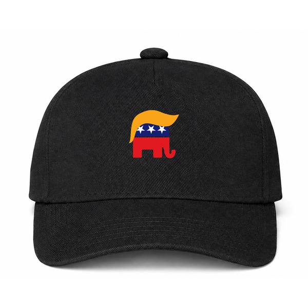 Donald Trump GOP Elephant Logo Black Dad Baseball Cap Hat