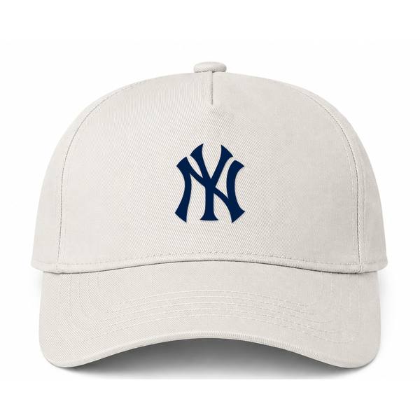 New York Yankees MLB Logo Beige Dad Baseball Cap Hat