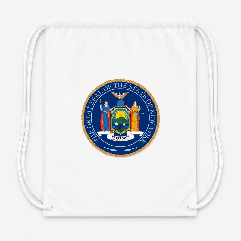 New York Drawstring Bag - White