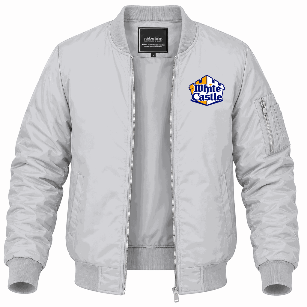 Men's White Castle Lightweight Bomber Jacket - Gray