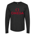 Men's Omega Logo Long sleeves Cotton Blend T-Shirt - Black