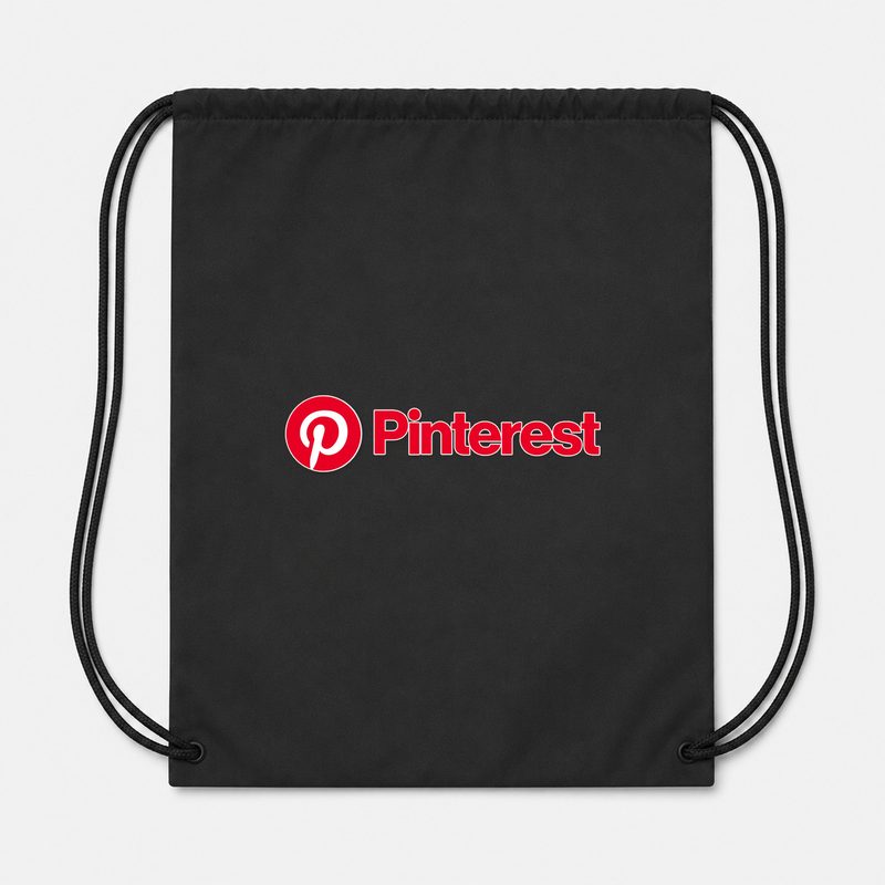 Pinterest Drawstring Bag - Black