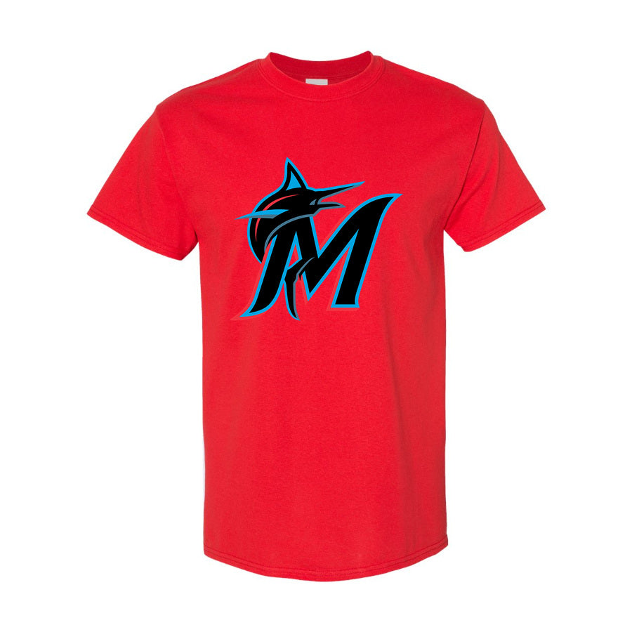Men's Miami Marlins Cotton T-Shirt - Red