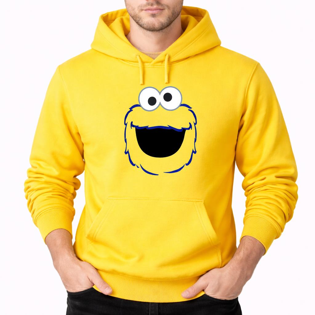 Men's Cookie Monster Pullover Hoodie - Yellow