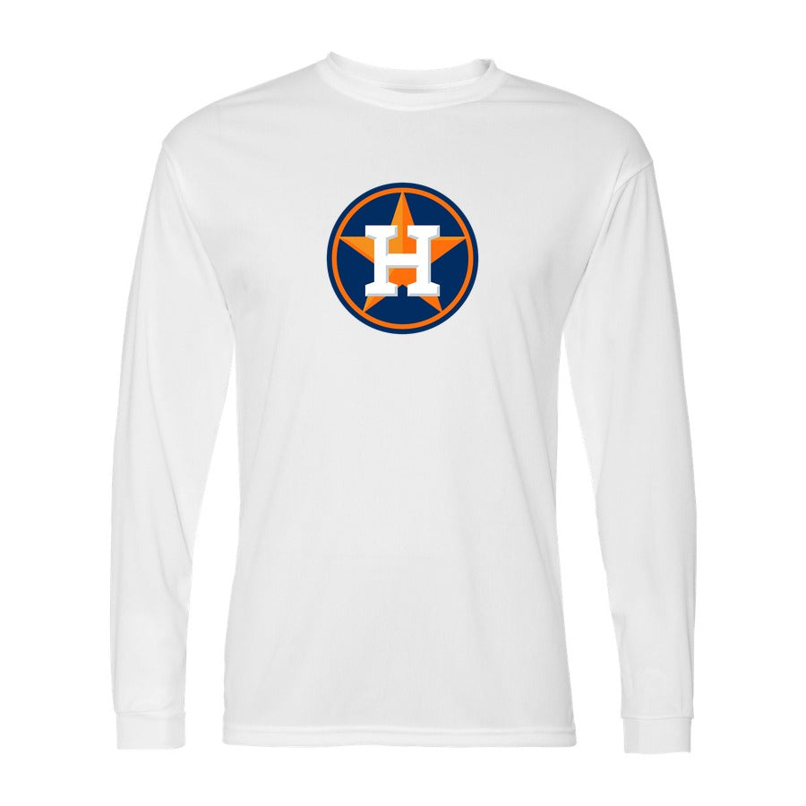 Men's Houston Astros Polyester Long Sleeve T-Shirt - White