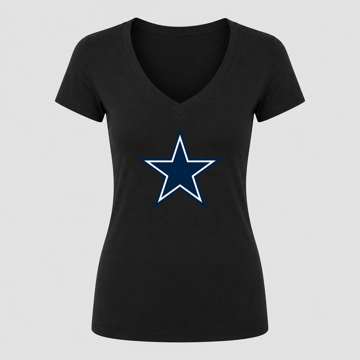 Women's Dallas Cowboys V Neck T-Shirt in black
