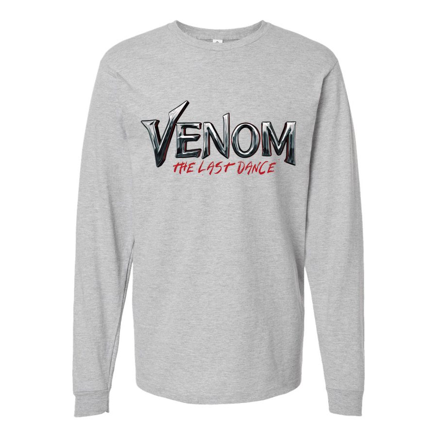 Men's Venom- The Last Dance Long sleeves Cotton Blend T-Shirt - Gray