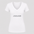 Women's Jaguar Racing V Neck T-Shirt in white