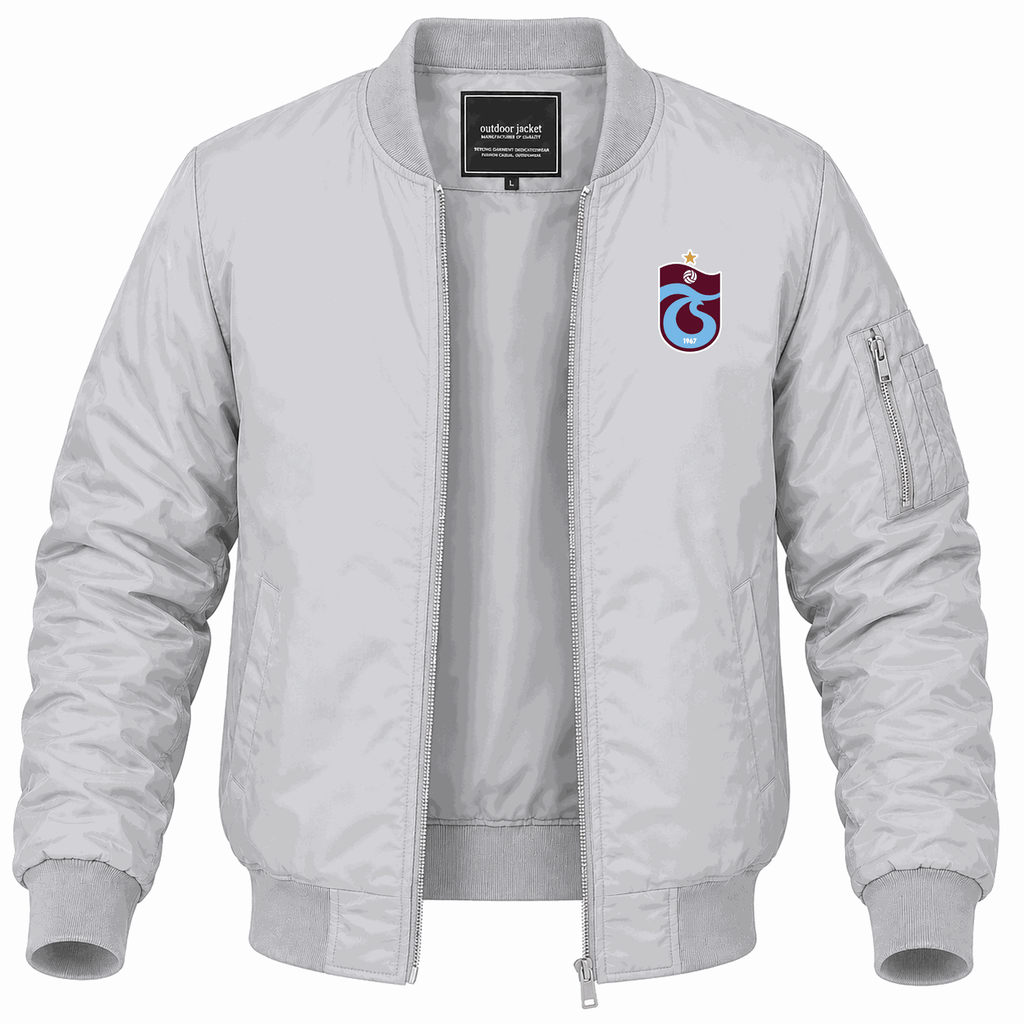 Men's Trabzonspor Soccer Logo Lightweight Bomber Jacket - Gray