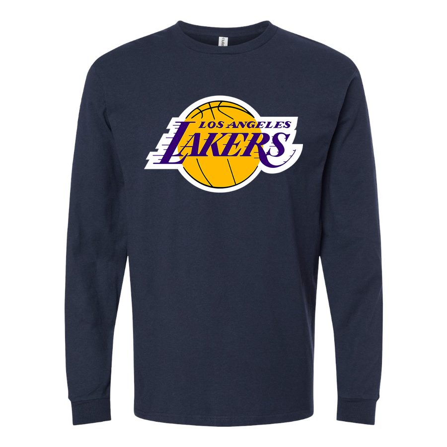 Men's Los Angeles Lakers Long sleeves Cotton Blend T-Shirt - Navy