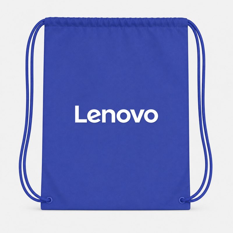 Lenovo White Drawstring Bag - Blue