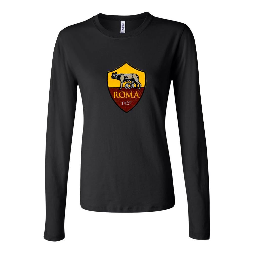 Women's AS Roma FC Long Sleeve T-Shirt - Black