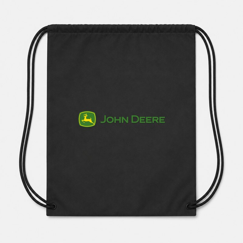 John Deere Design Drawstring Bag - Black
