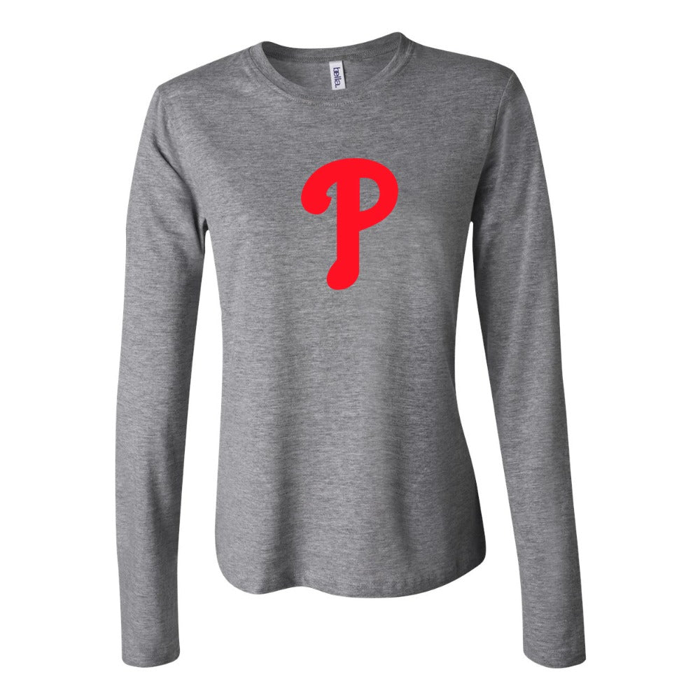 Women's Philadelphia Phillies Long Sleeve T-Shirt - Gray