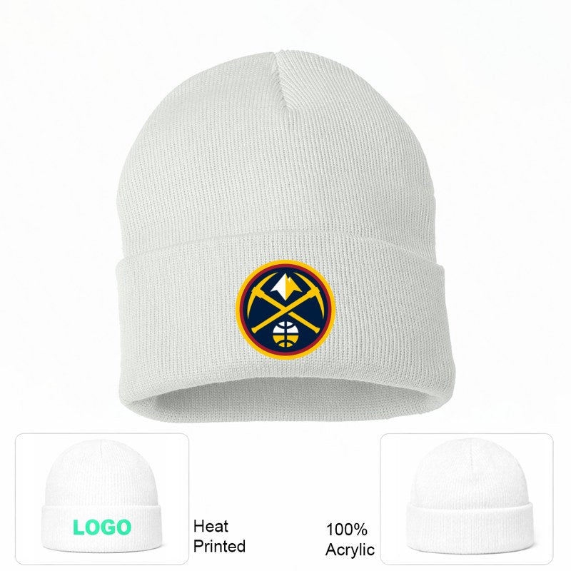 Denver Nuggets White Beanie Hat