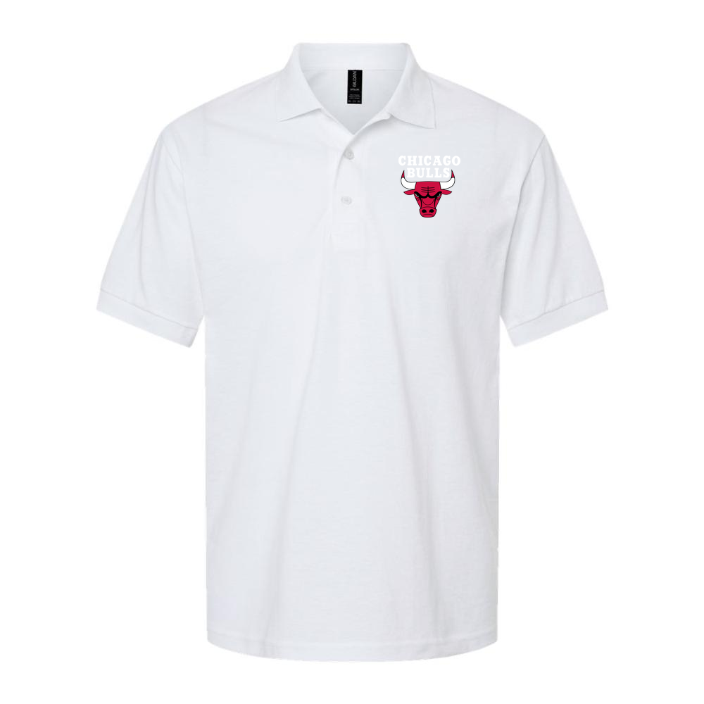 Men's Chicago Bulls White Logo Dry Blend Polo - White