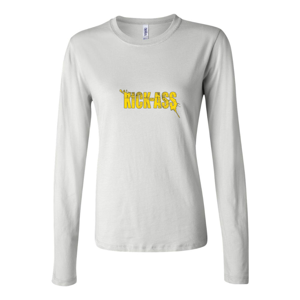 Women's 20822 3 kick ass picture Long Sleeve T-Shirt - White
