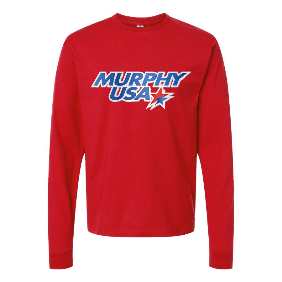 Men's Murphy-USA-Logo Long sleeves Cotton Blend T-Shirt - Red