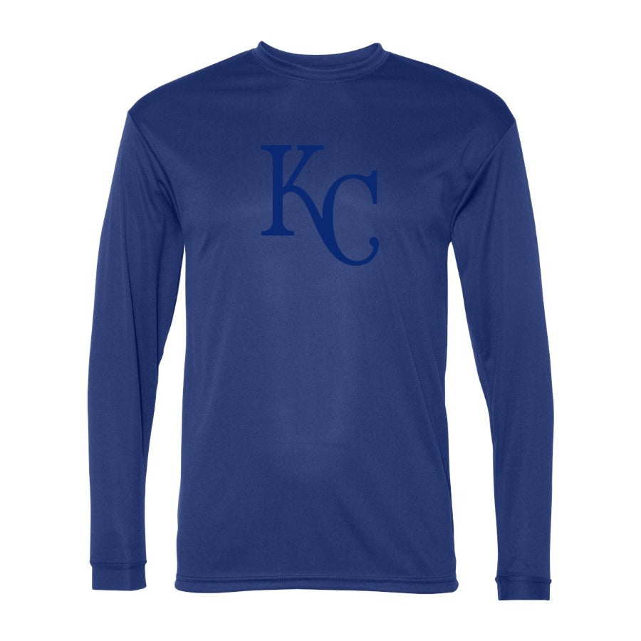 Men's Kansas City Royals Polyester Long Sleeve T-Shirt - Blue
