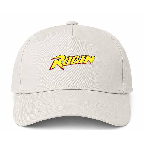 Robin Logo Beige Dad Baseball Cap Hat