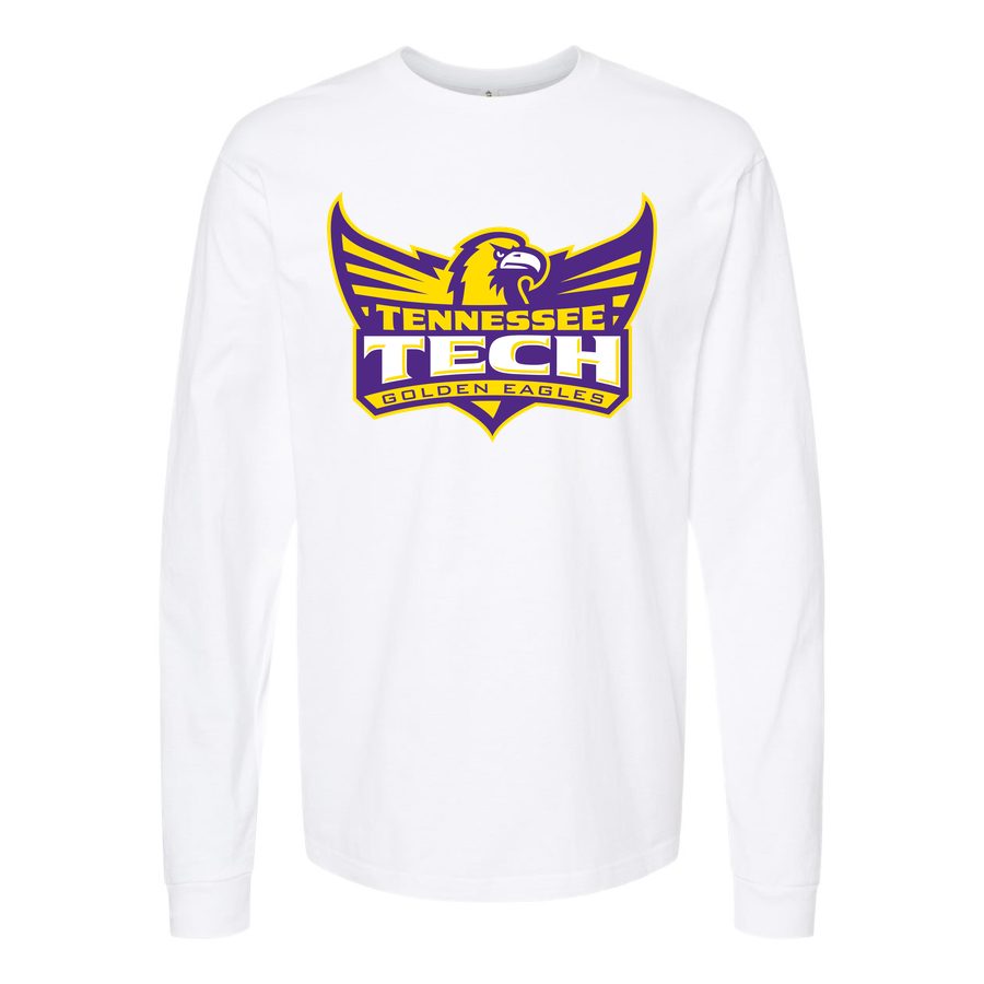 Men's Tennessee Tech Golden Eagles Logo Long sleeves Cotton Blend T-Shirt - White