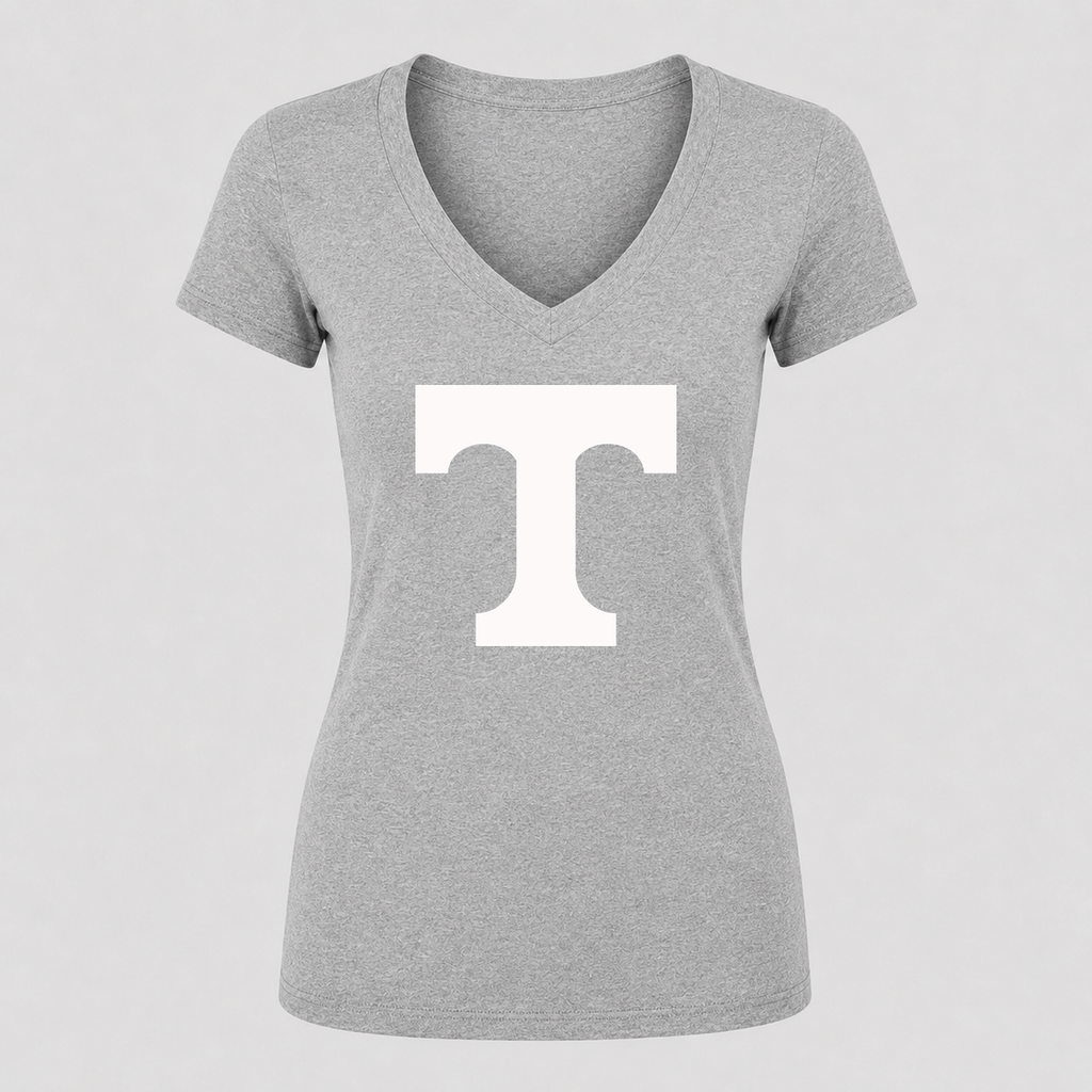 Women's Tennessee Volunteers Alternate Design V Neck T-Shirt in gray