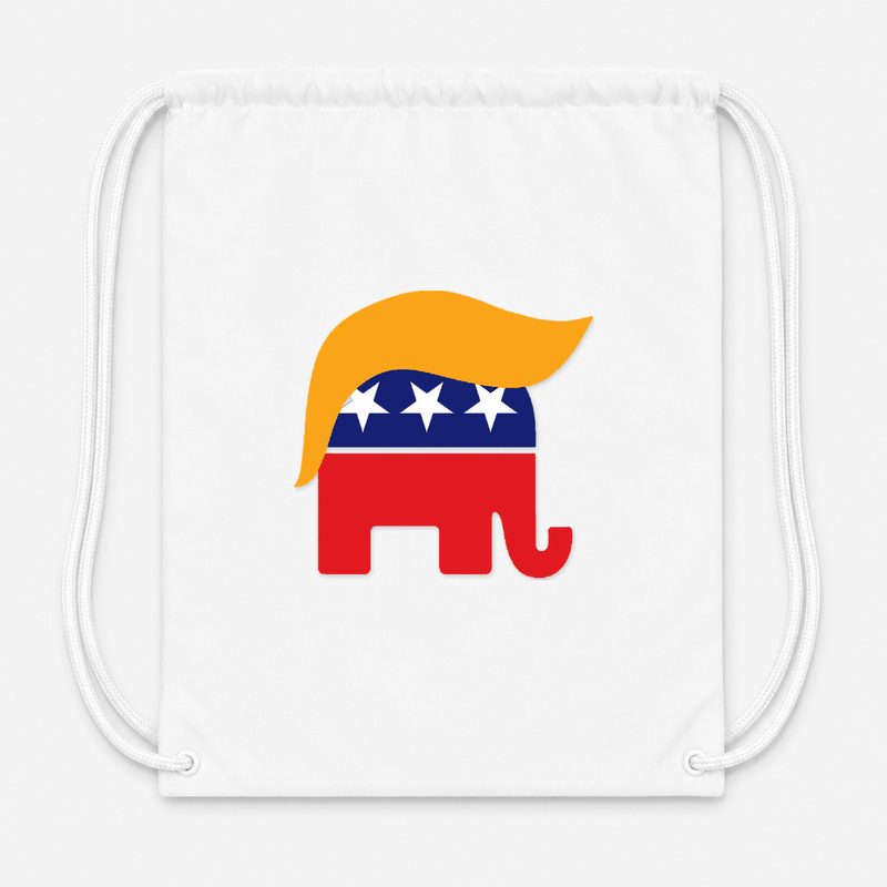 Donald Trump GOP Elephant Drawstring Bag - White