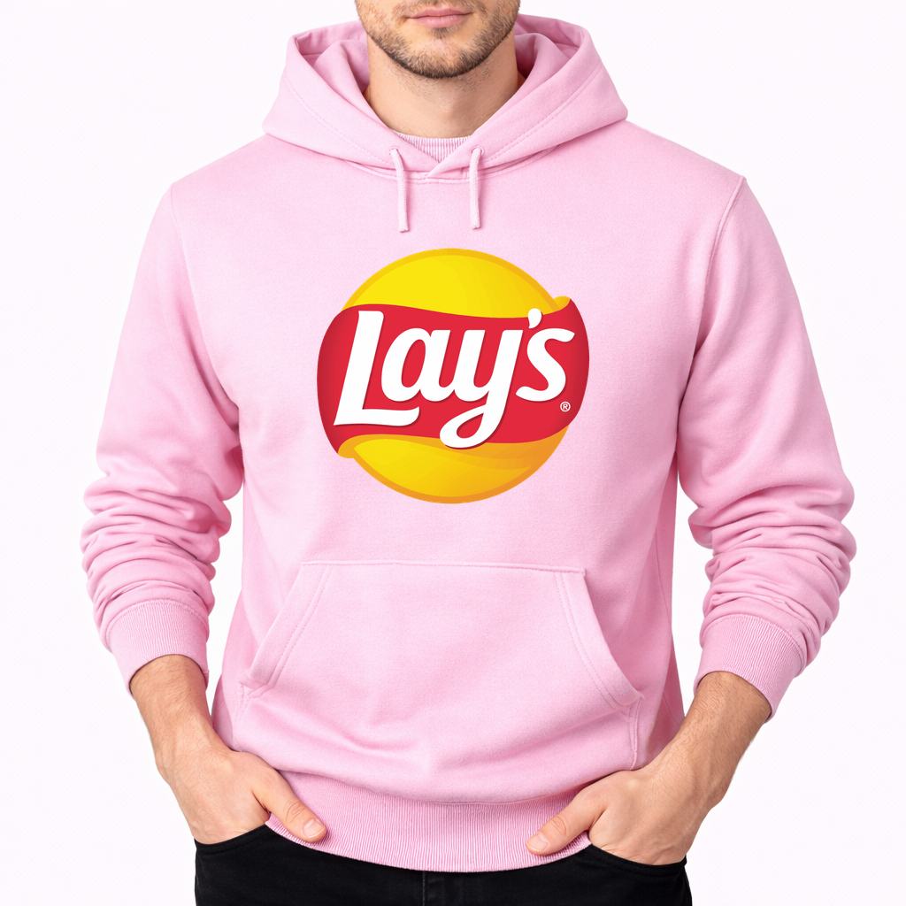 Men's Lays Food Pullover Hoodie - Pink