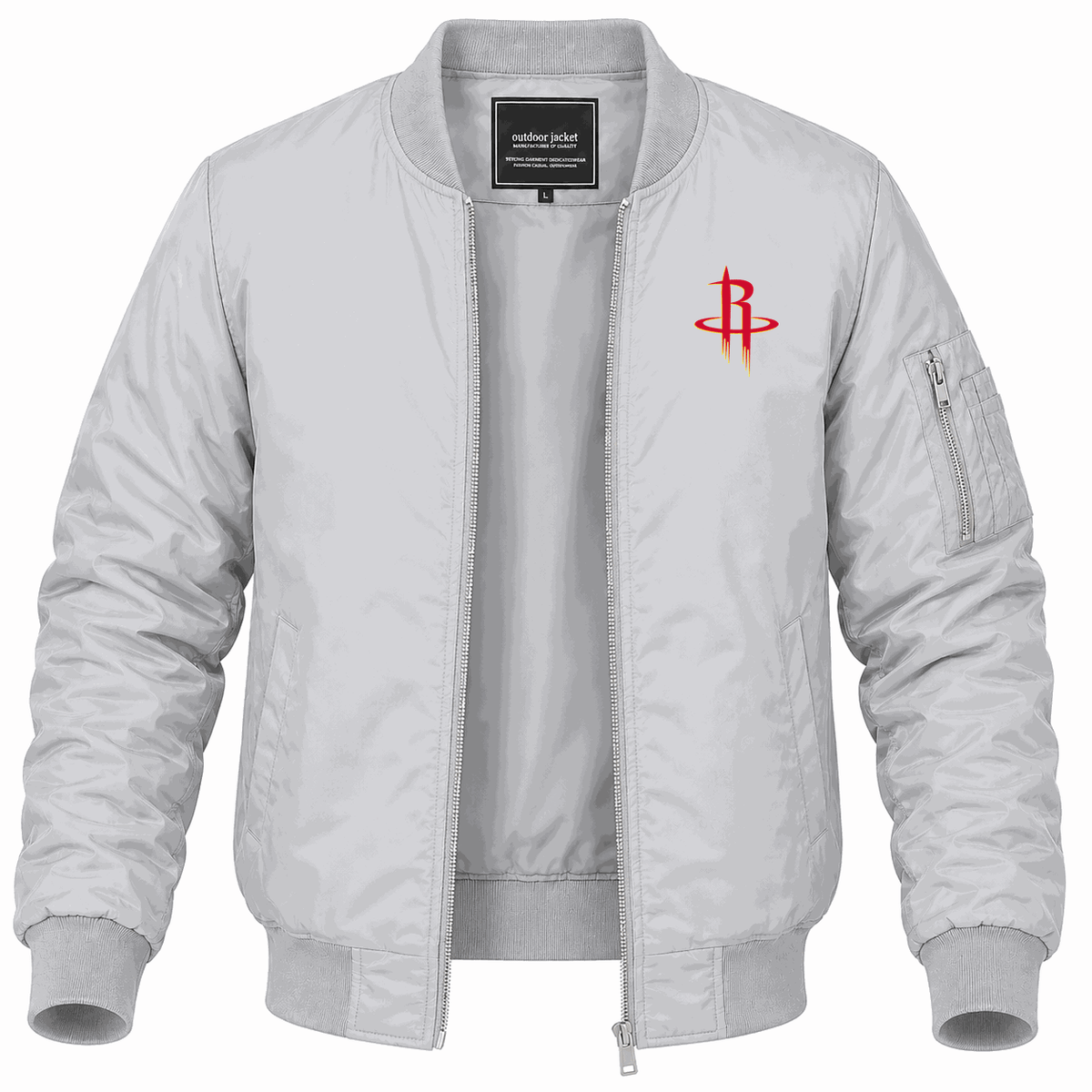 Men's Houston Rockets Lightweight Bomber Jacket - Gray