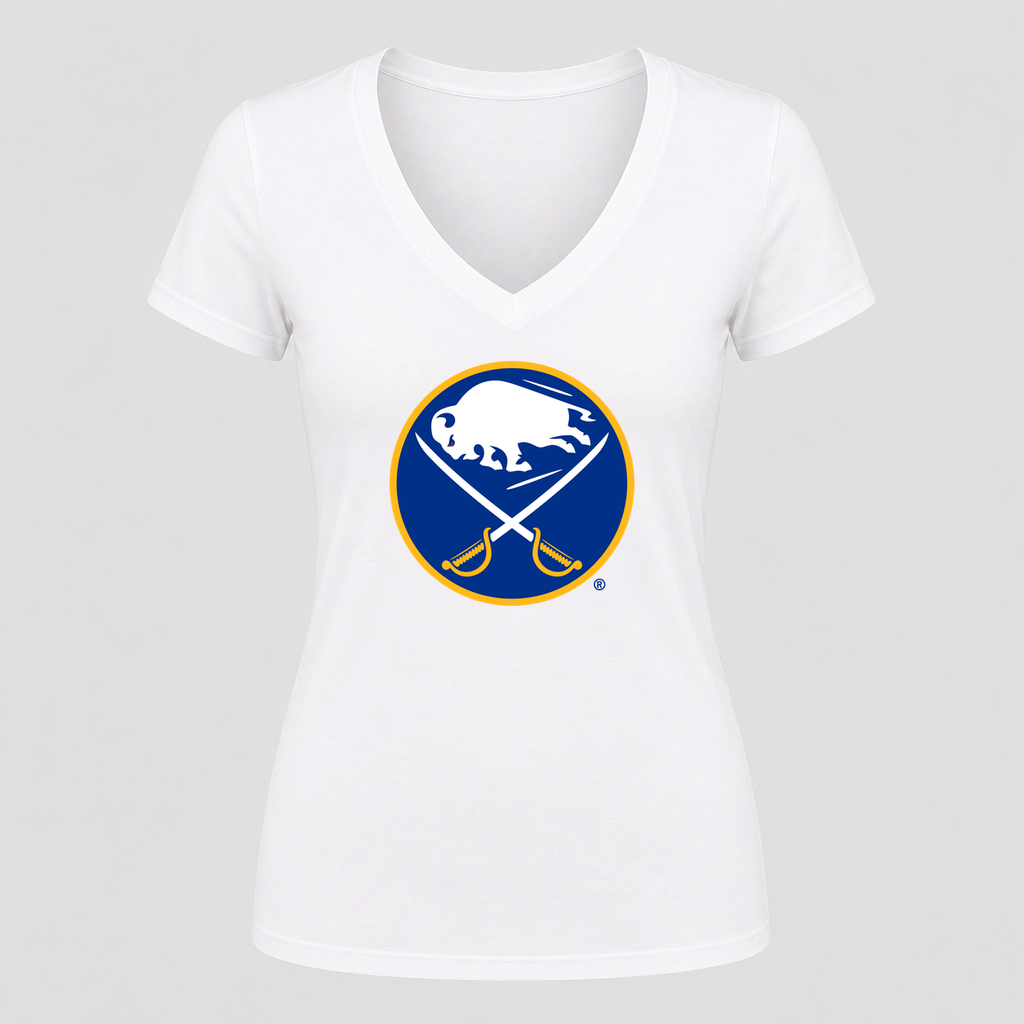 Women's Buffalo Sabres V Neck T-Shirt in white