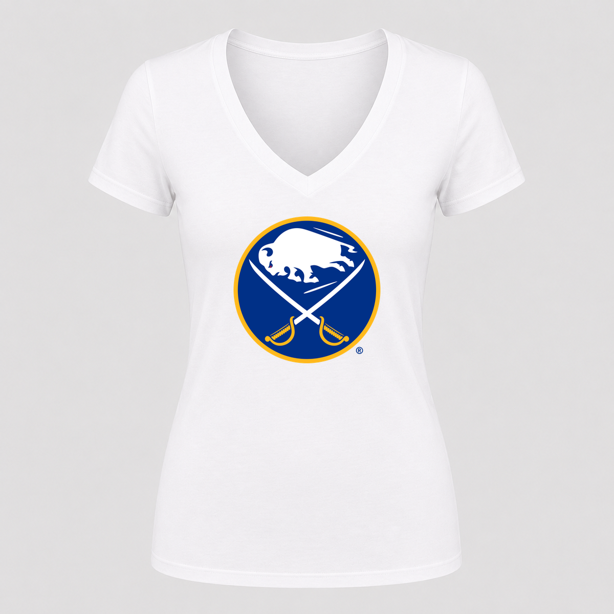 Women's Buffalo Sabres V Neck T-Shirt in white