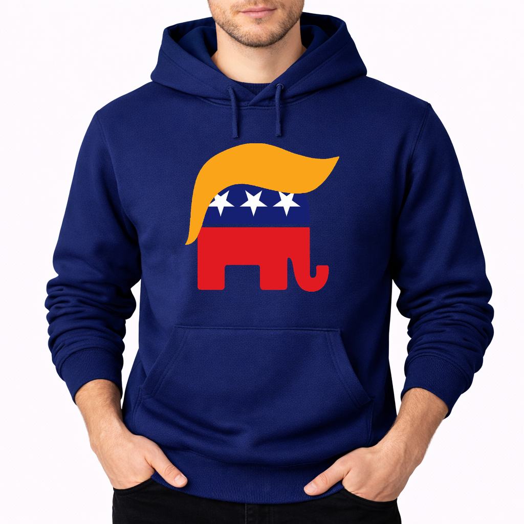 Men's Donald Trump GOP Elephant Pullover Hoodie - Navy