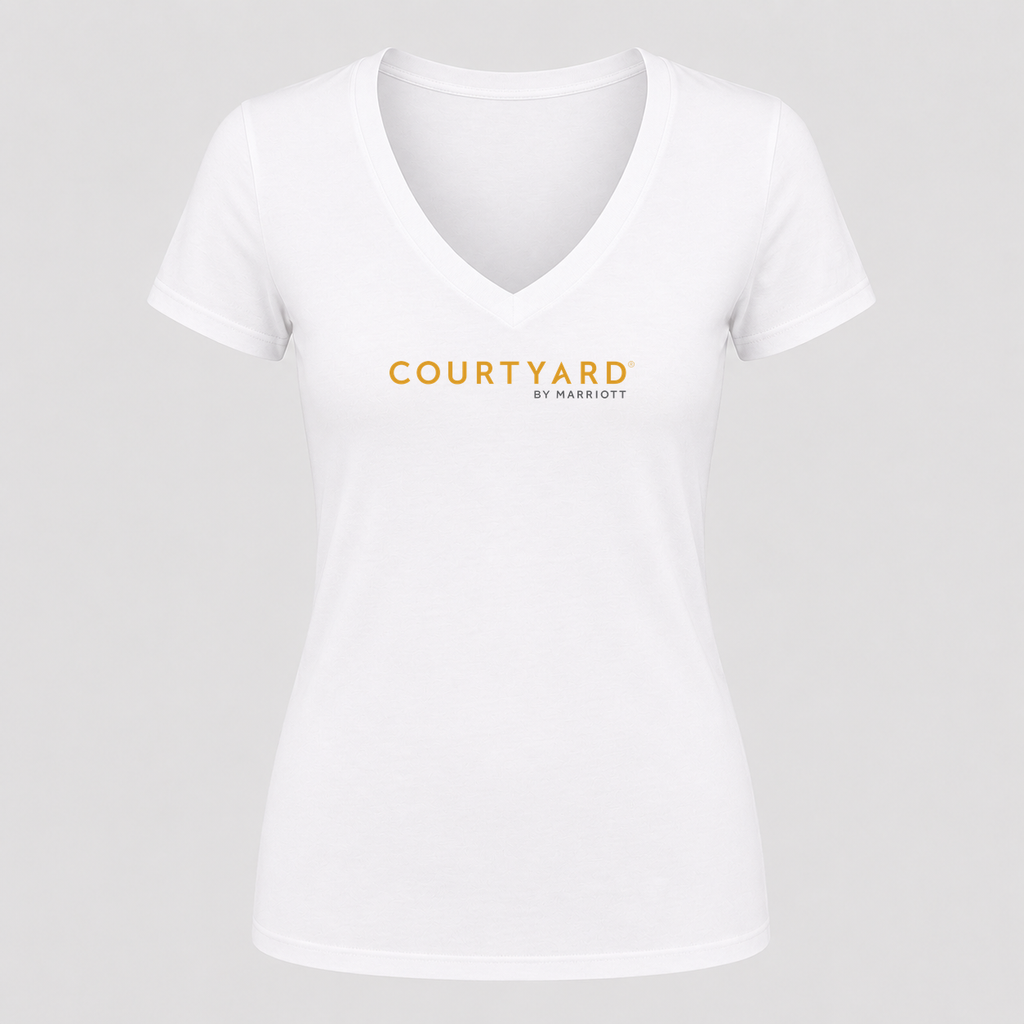 Women's Courtyard V Neck T-Shirt in white