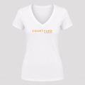 Women's Courtyard V Neck T-Shirt in white