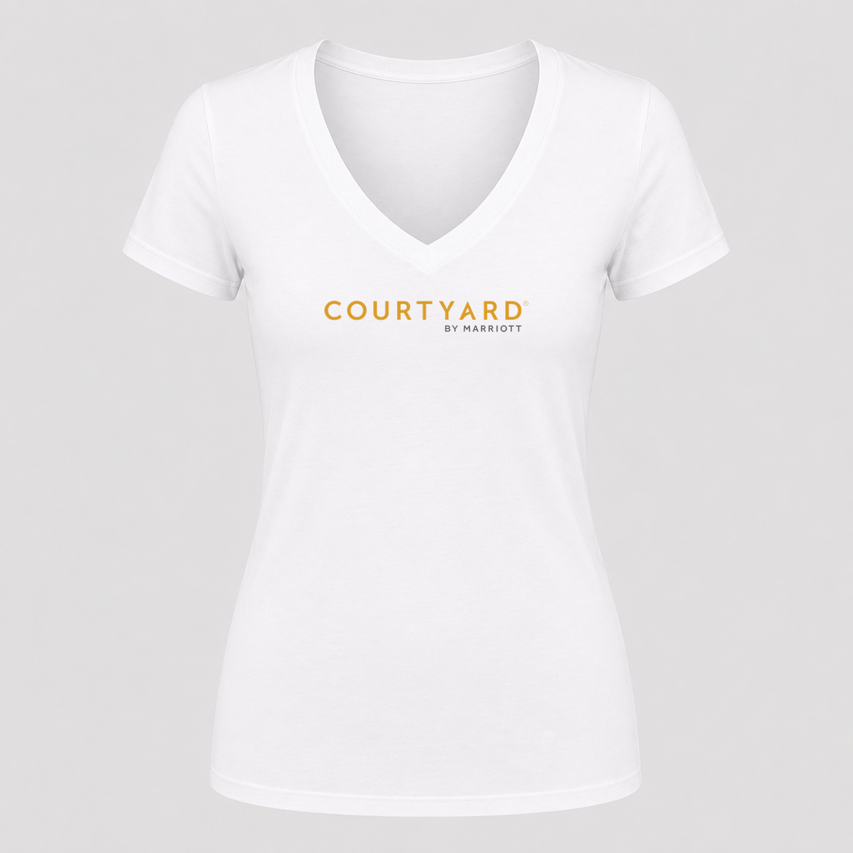 Women's Courtyard V Neck T-Shirt in white