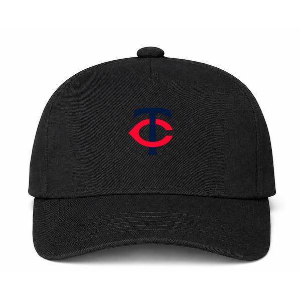 Minnesota Twins MLB Logo Black Dad Baseball Cap Hat