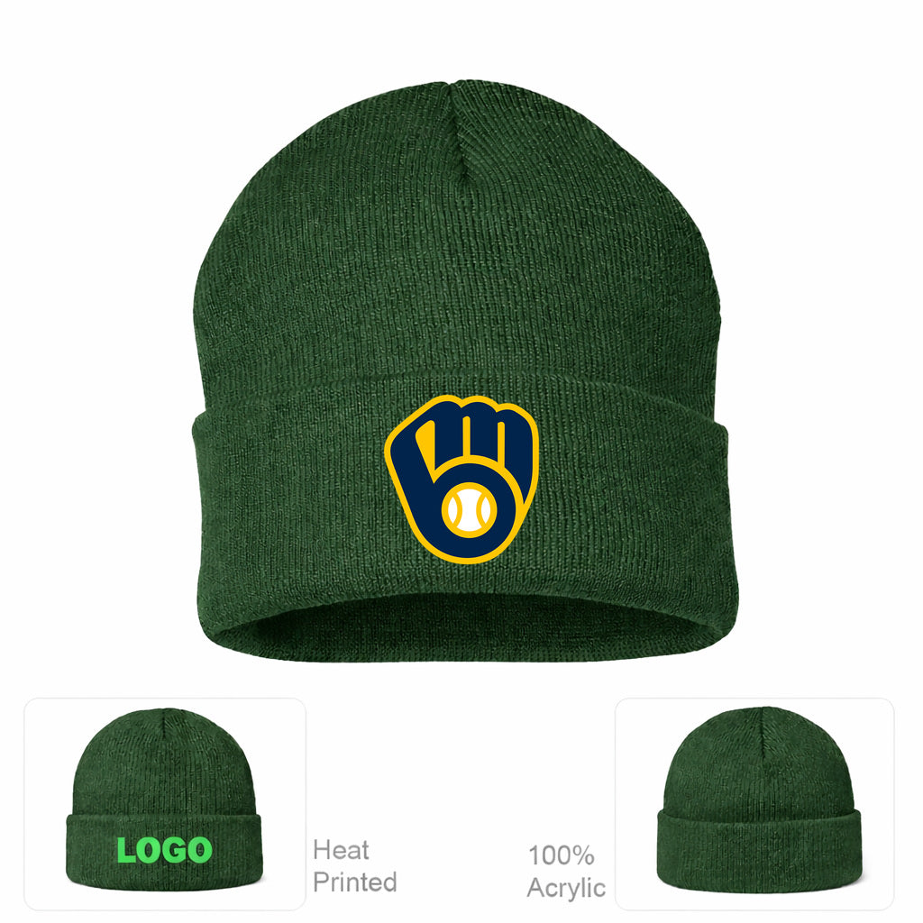 MLB Milwaukee Brewers Beanie Hat - Forest Green