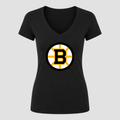 Women's Boston Bruins V Neck T-Shirt in black