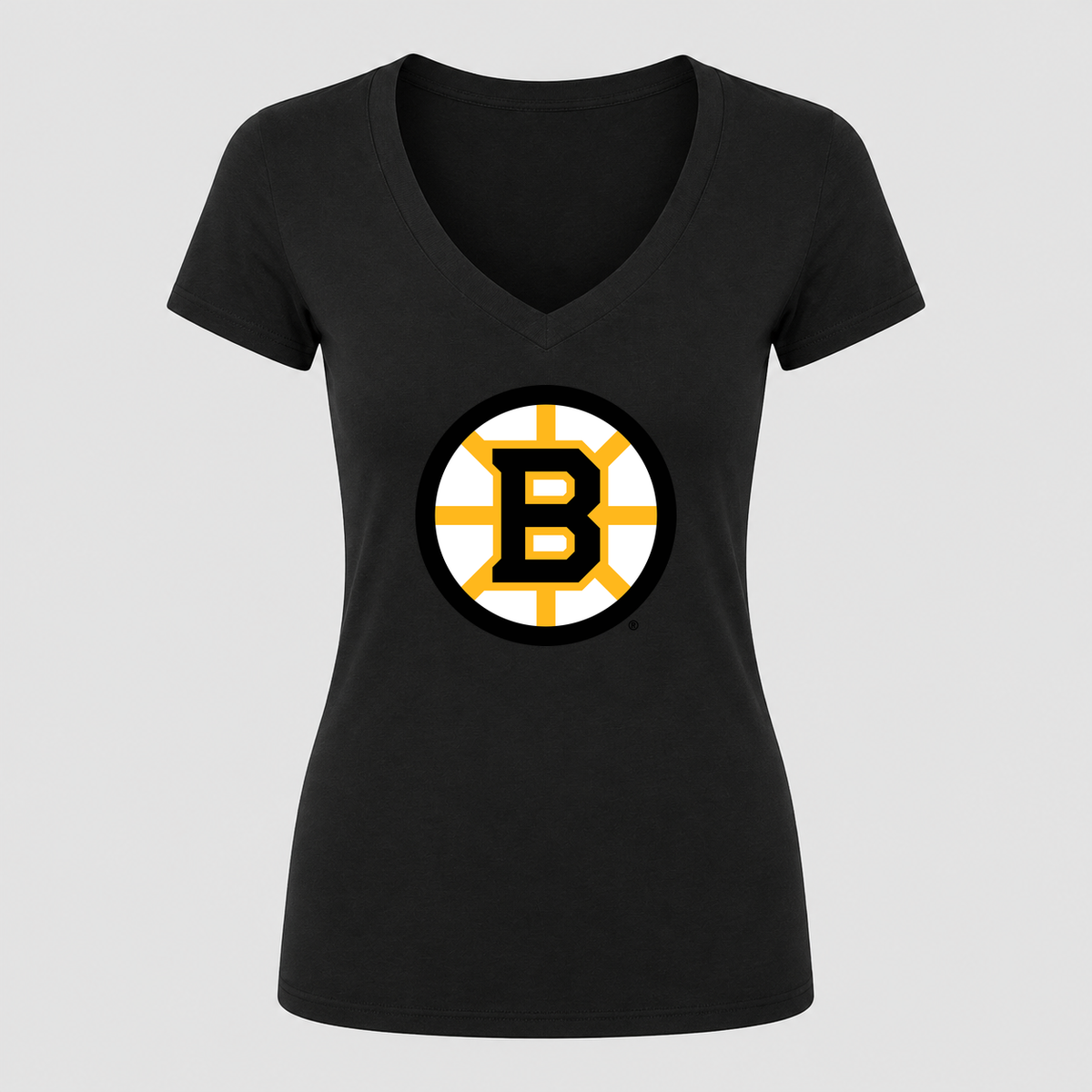 Women's Boston Bruins V Neck T-Shirt in black