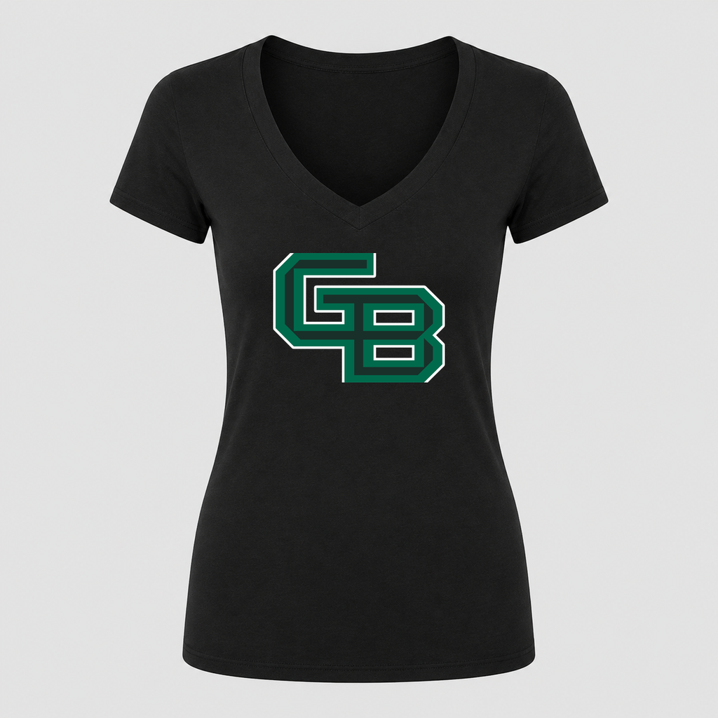 Women's Wisconsin Green Bay Phoenix V Neck T-Shirt in black