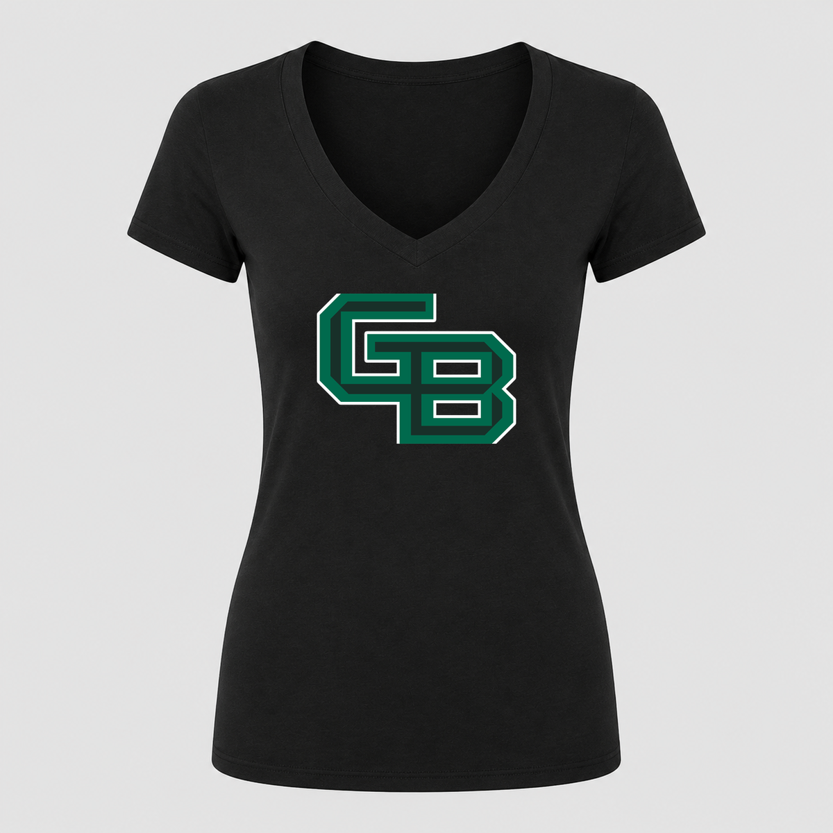 Women's Wisconsin Green Bay Phoenix V Neck T-Shirt in black