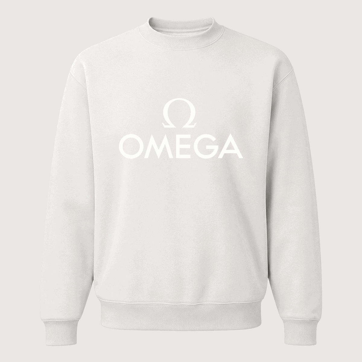 Men's Omega White Logo Crewneck Sweatshirt - White