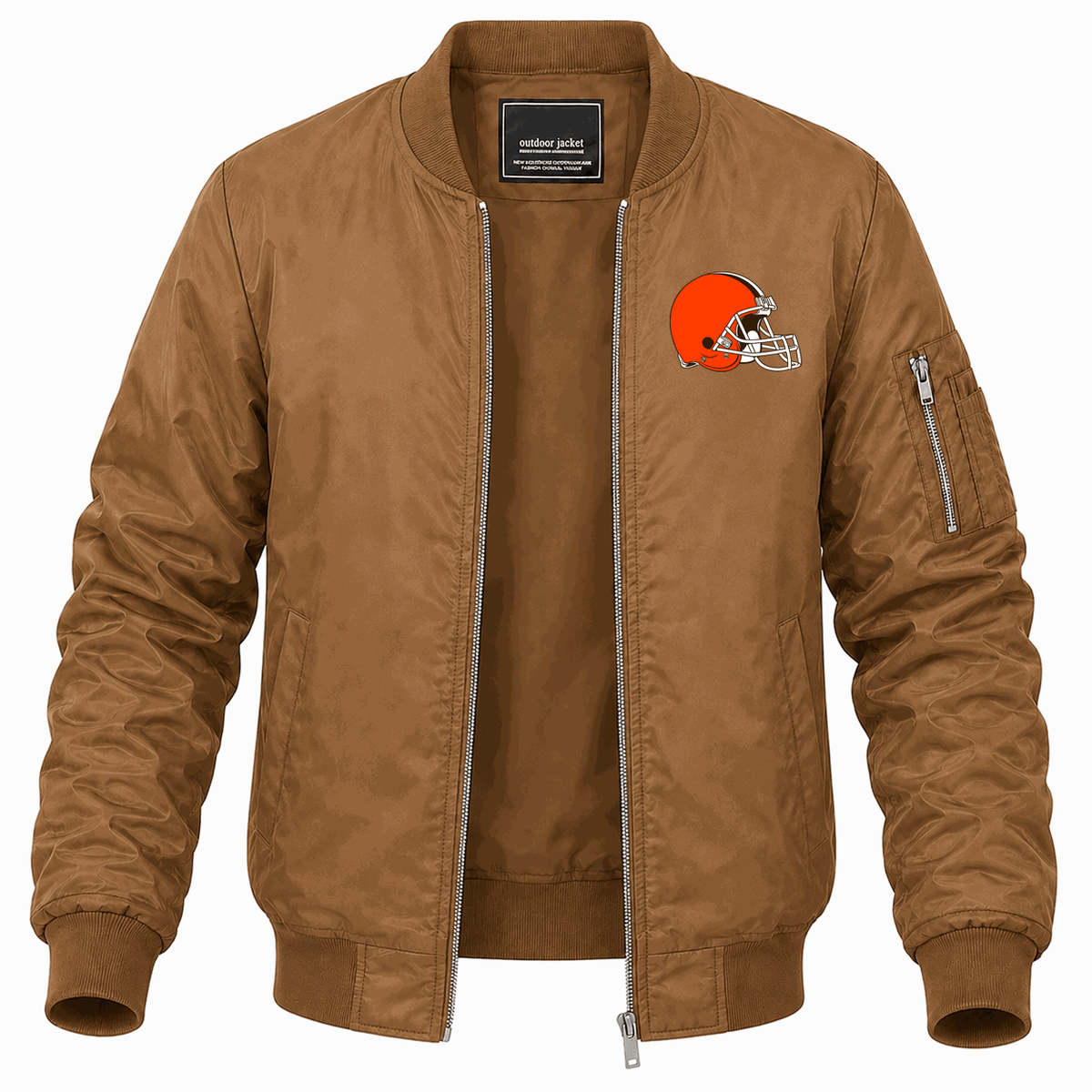 Men's Cleveland Browns Lightweight Bomber Jacket - Brown