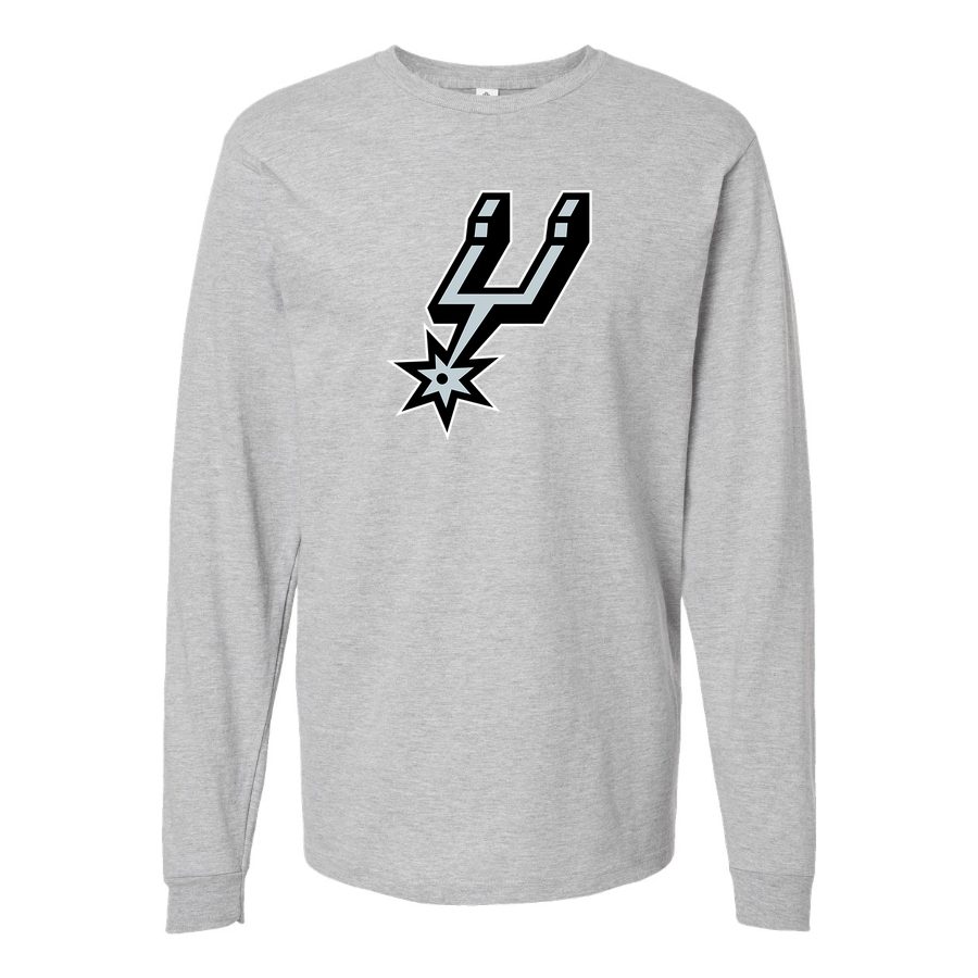 Men's San Antonio Spurs Long sleeves Cotton Blend T-Shirt - Gray