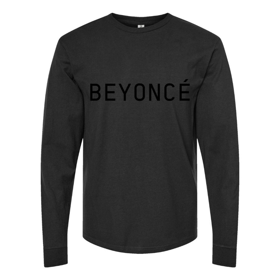 Men's Beyonce-Logo Long sleeves Cotton Blend T-Shirt - Black